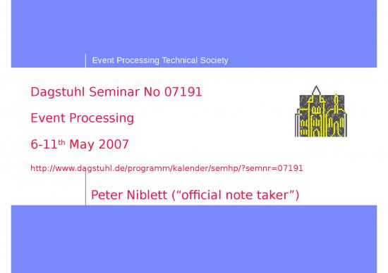 picture Conference Presentation Ppt 42278 | Niblett Dagstuhl Ep Seminar For Epts