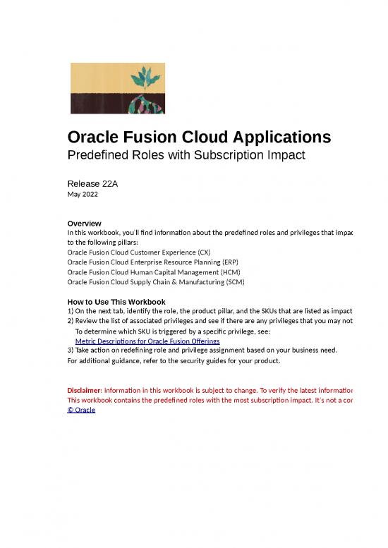 picture Excel Sample Sheet 41492 | Predefined Role Subscription Impact