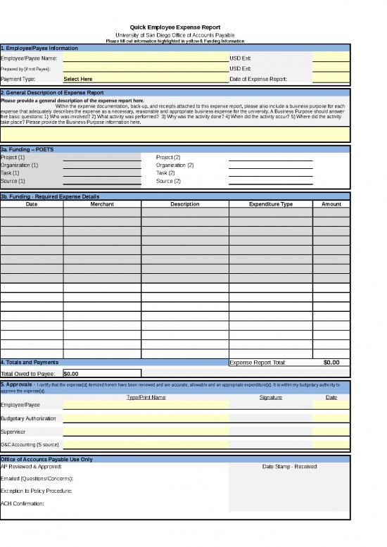 picture_Business Expense Spreadsheet 41811 | Quick Exp Report