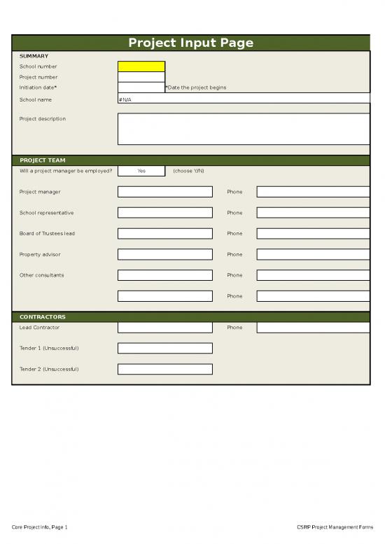 picture Contractor Excel Template 42144 | School Led Project Forms