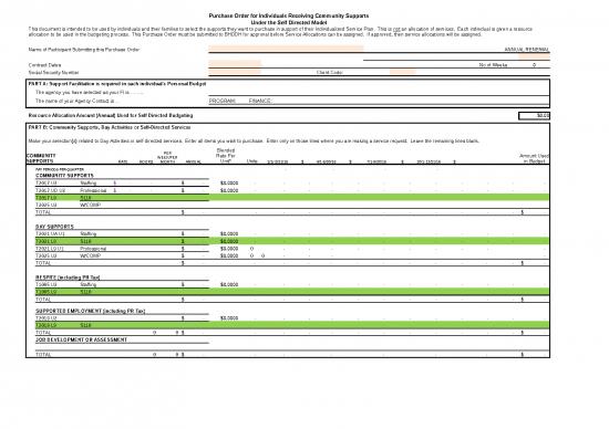 picture Budget Spreadsheet 41157 | Self Direct Purchase Order Effective July 1, 2016 Rev1
