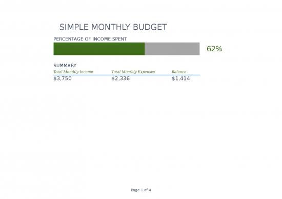 picture Spreadsheet For Expenses 40965 | Simple Monthly Budget1
