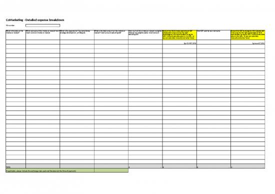 picture Expense Sheet Excel 41773 | Template For Detailed Expense Breakdown