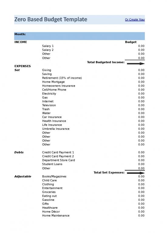 picture Spreadsheet For Expenses 41049 | Zero Based Budget Template