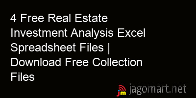 picture 4 Free Real Estate Investment Analysis Excel Spreadsheet Files | Download Free Collection Files