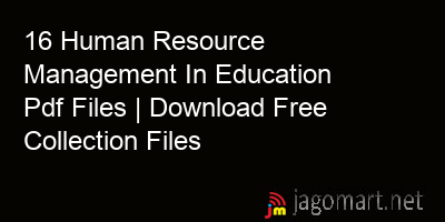 picture 16 Human Resource Management In Education Pdf Files | Download Free Collection Files