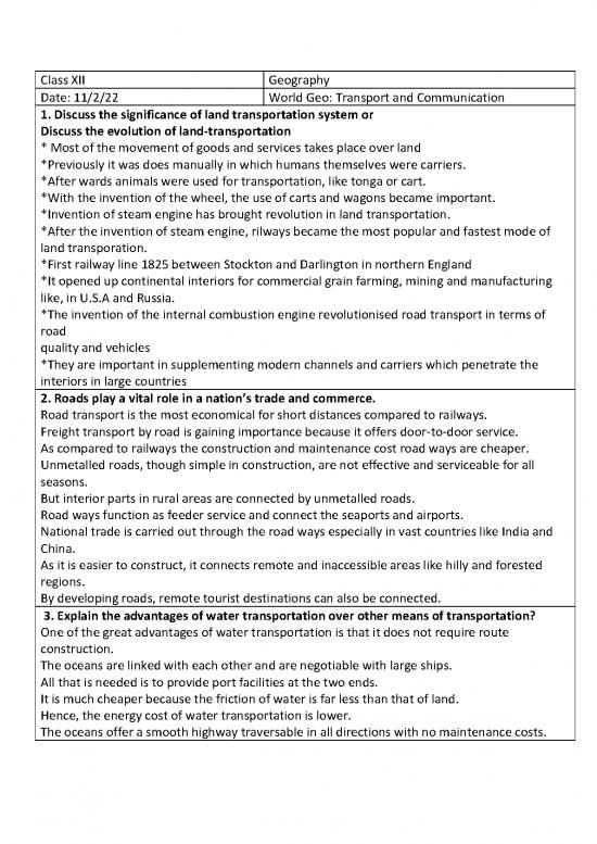 picture Transport And Communication Pdf 43492 | 12 Geography