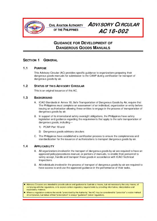 picture_Dangerous Goods In Aviation Pdf 43708 | Ac 18 002 Guidance For Development Of Dangerous Goods Manuals