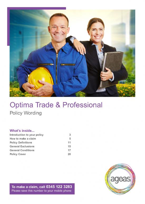 picture1_Schedule Pdf 44330 | Ageas Optima Tradesman Policy Wording