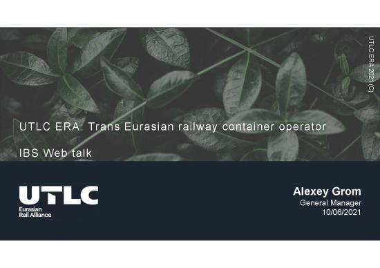 picture_Railway Freight Rates 2021 Pdf 43636 | Alexey Grom  Utlc Era Trans Eurasian Railway Container Operator