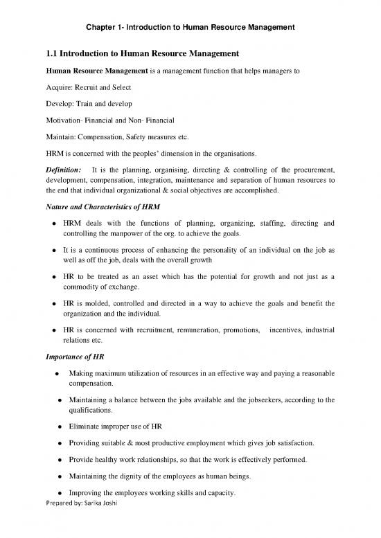 picture Human Resource Management Pdf 43755 | Bsc Hs Sem Vi Hs405 Human Resource Management Chapter 1 Introduction To Hrm