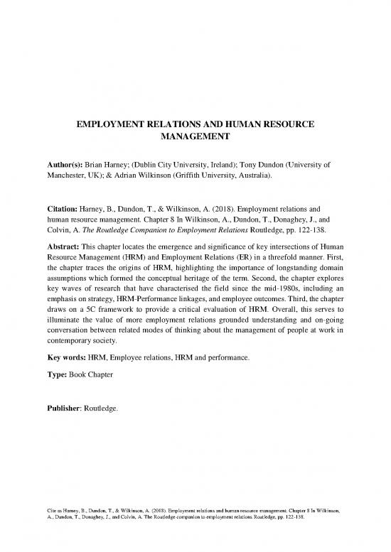 picture Human Resource Management Pdf 43887 | Employment Relations And Human Resource Management Bh