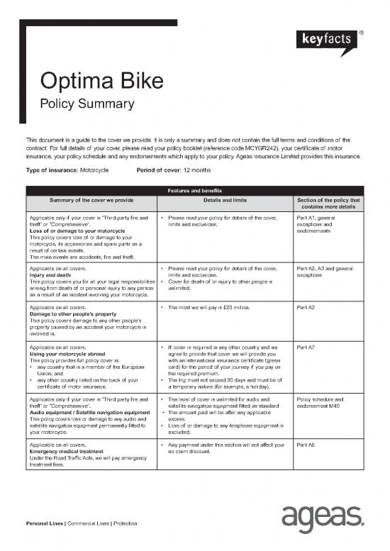 picture1_Insurance Pdf 43950 | Groupama Optima Motorcycle Policy Summary