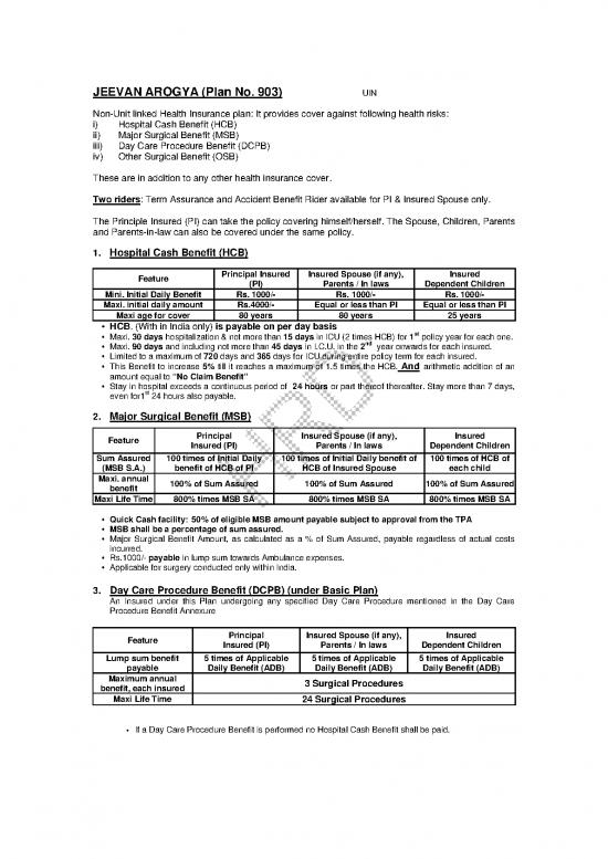 picture Insurance Pdf 44084 | Jeevan Arogya