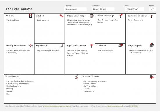 picture Business Spread Sheet 42621 | Lean Canvas