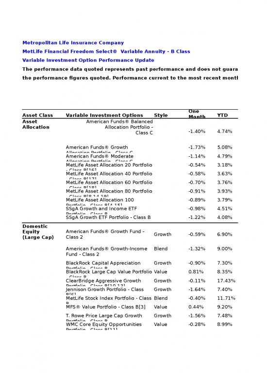 picture Investment Excel Sheet 43064 | Metlife