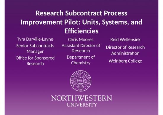 picture Process Improvement Presentation Example 42952 | Research Subcontract Process Improvement Pilot