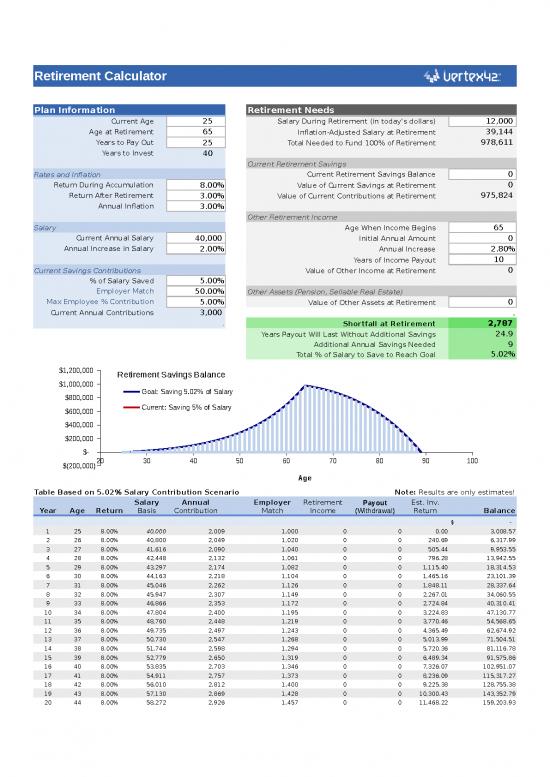 picture_Spreadsheet Calculator 43320 | Retirement Calculator
