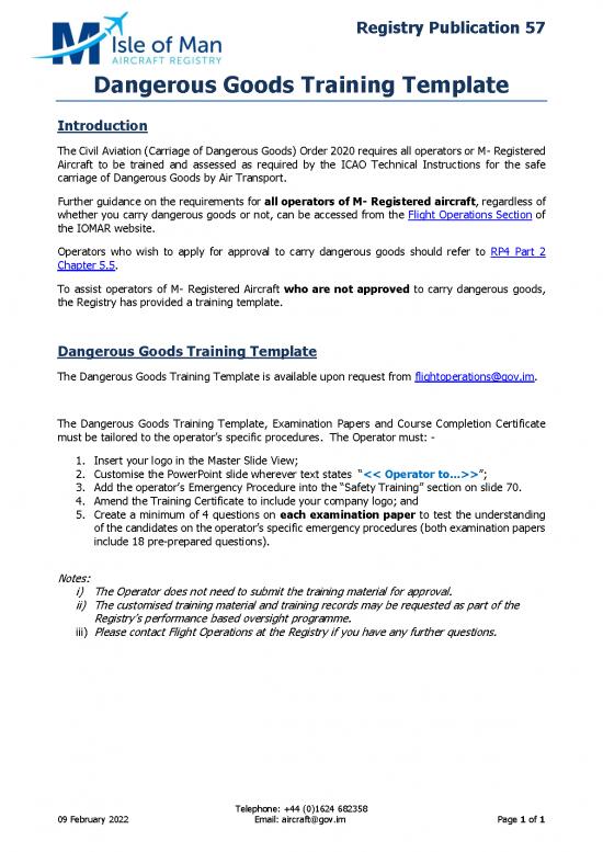 picture_Dangerous Goods Training Pdf 43648 | Rp57 2021 22 Dg Training Template Guidance