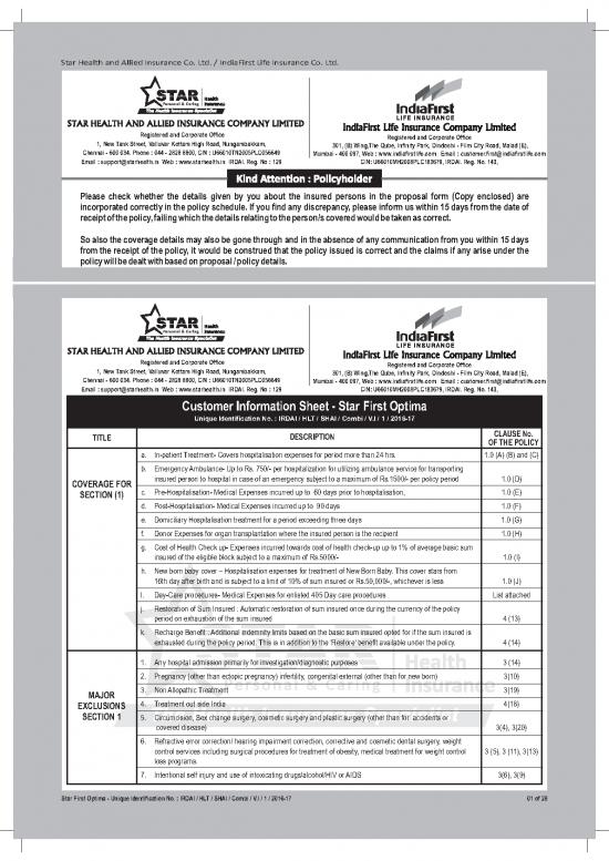 picture1_Life Insurance Policy Pdf 44355 | Star Health Policy Wording Life First Optima Insurance