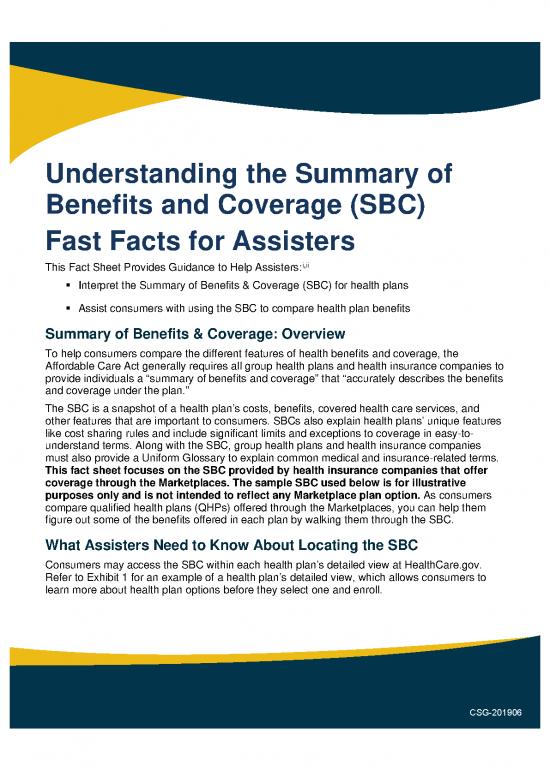 picture Insurance Pdf 44094 | Summary Of Benefits Fast Facts