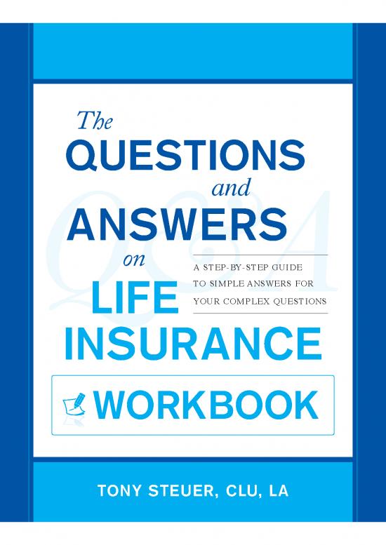 picture1_Insurance Pdf 44186 | The Questions Answers On Life Insurance Workbook