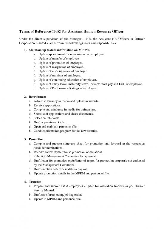 picture_Human Resource Pdf 43889 | Tor Of Assistant Hr Officer