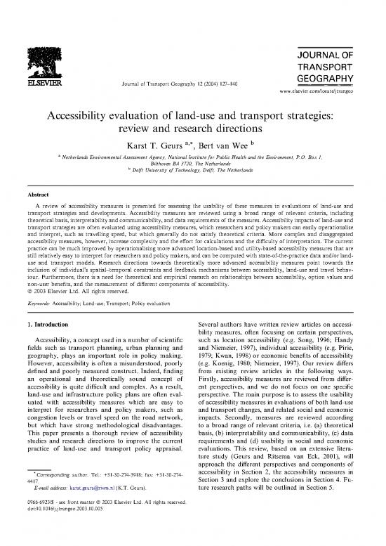 picture Transport Policy Pdf 43499 | Transp Accessib   Geurs And Van Wee (2004)