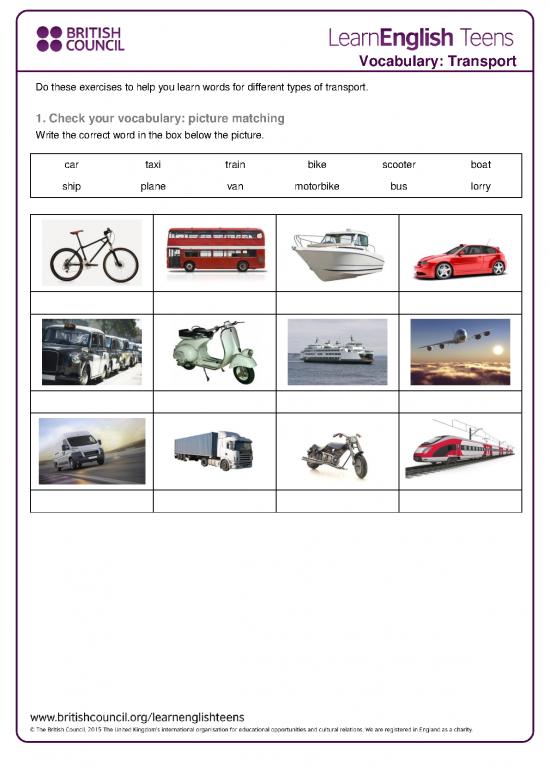 picture Car Engine Pdf 43460 | Transport   Exercises