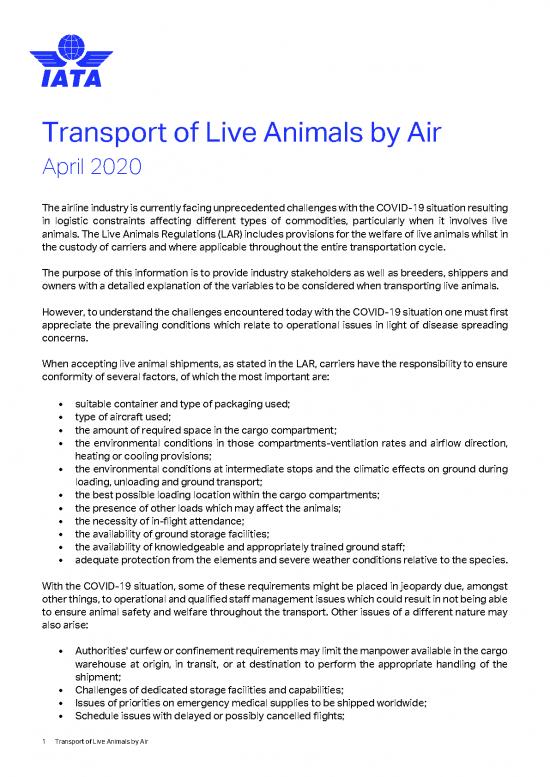 picture Types Of Transportation Pdf 43633 | Transport Of Live Animals By Air April 2020