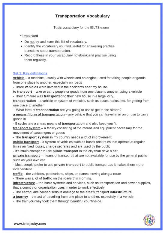 picture Transportation Vocabulary Pdf 43641 | Transportationvocabularylist