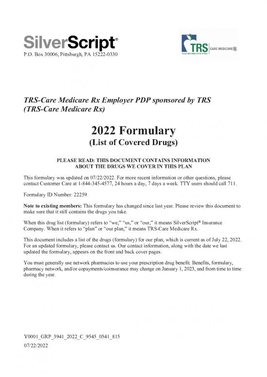picture1_Medicare And You 2022 Pdf 44291 | Trs Comprehensive Formulary Oe