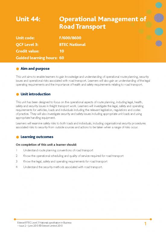picture1_Learning Pdf 43501 | Unit 44 Operational Management Of Road Transport Issue 2
