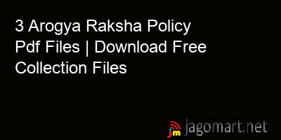 picture 3 Arogya Raksha Policy Pdf Files | Download Free Collection Files