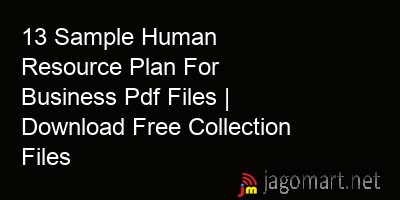 picture 13 Sample Human Resource Plan For Business Pdf Files | Download Free Collection Files