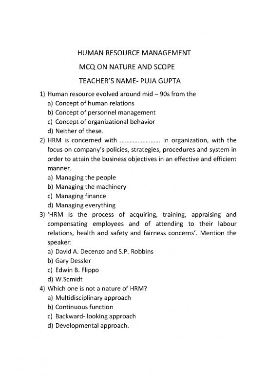picture Mcq On Human Resource Management 45591 | 2ndsem Mcq On Nature And Scope Pujagupta 10apr2020