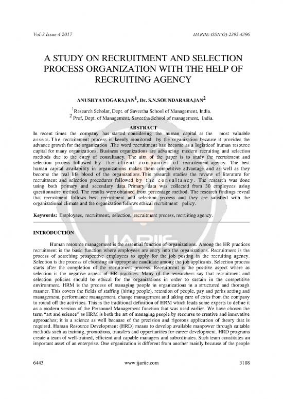 picture1_Research Pdf 44884 | A Study On Recruitment And Selection Process Organization With The Help Of Recruiting Agency Ijariie6443