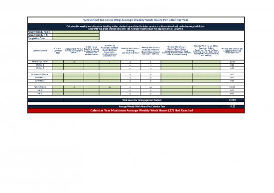 picture Calculate Hours Worked In Excel Template 46552 | Adjunct Faculty Workload Calculator