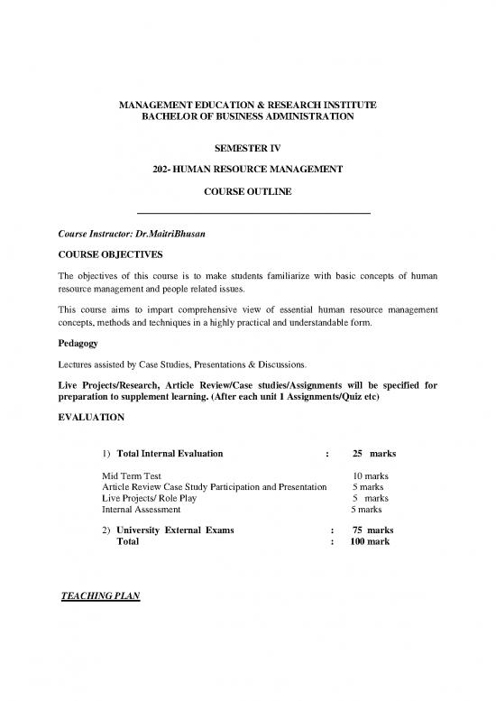 picture Sample Human Resource Plan For Business Pdf 44979 | Bba Sem Iv