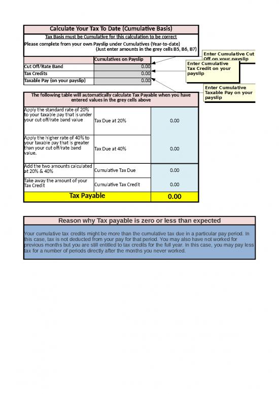 picture_Calculate In Excel Sheet 46553 | Calculate Your Tax Payable (cumulative Basis)