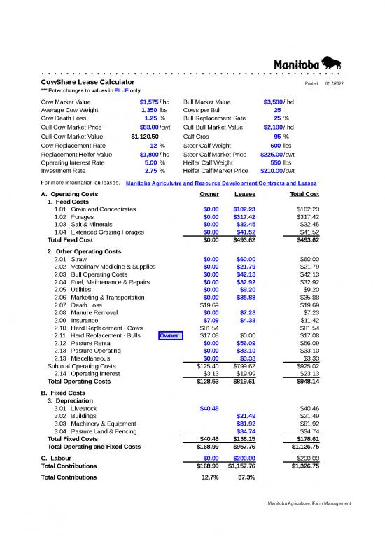 picture_Spreadsheet Calculator 46487 | Calculator Cow Lease