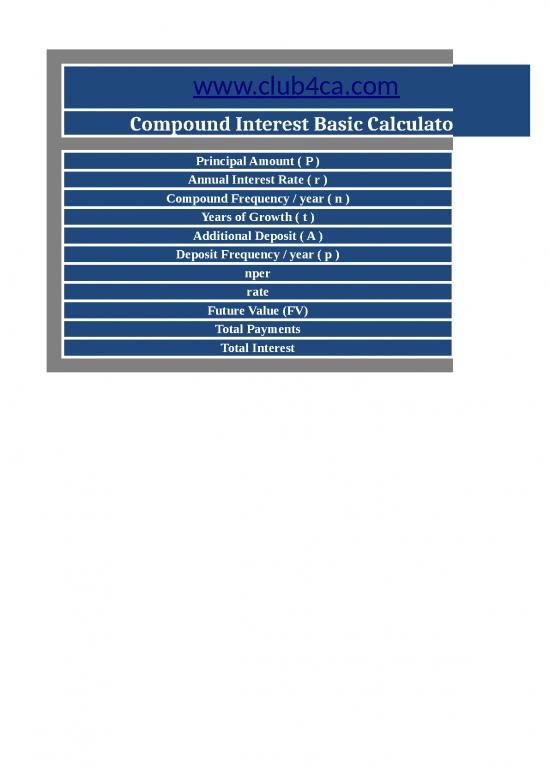 picture Spreadsheet Calculator 46394 | Compound Interest Calculator Template