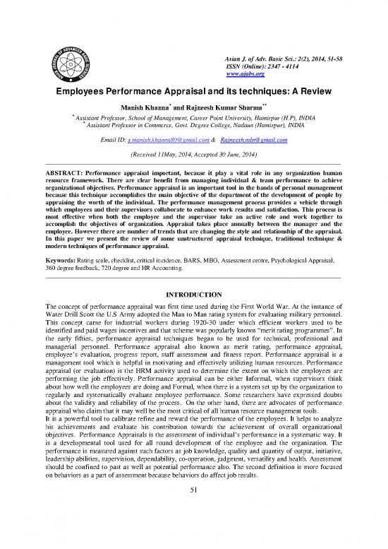 picture Commerce Pdf 45181 | Employees Performance Appraisal And Its Techniques A Review