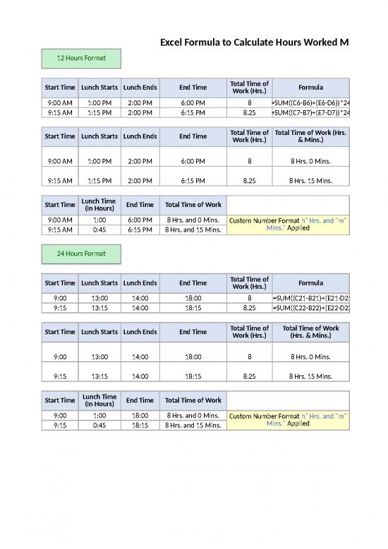 picture Sum Formula In Excel Sheet 46464 | Excel Formula To Calculate Hours Worked Minus Lunch
