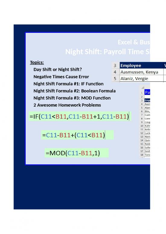 picture Time Calculation In Excel Sheet 46265 | Excelbusinessmathvideo31nightshift