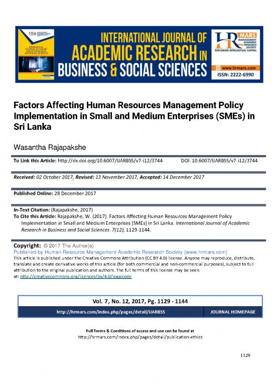 picture1_Research Pdf 44874 | Factors Affecting Human Resources Management Policy Implementation In Small And Medium Enterprises Smes In Sri Lanka
