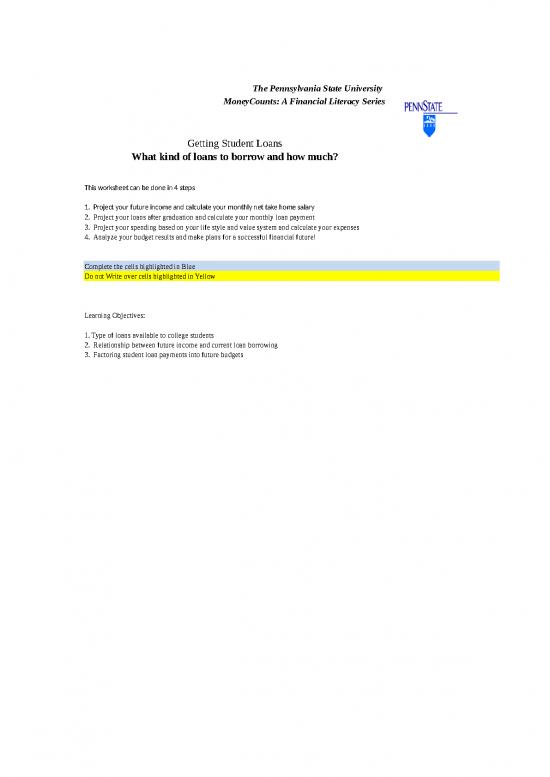 picture1_Calculate In Excel Sheet 46190 | Getting Student Loans Worksheets