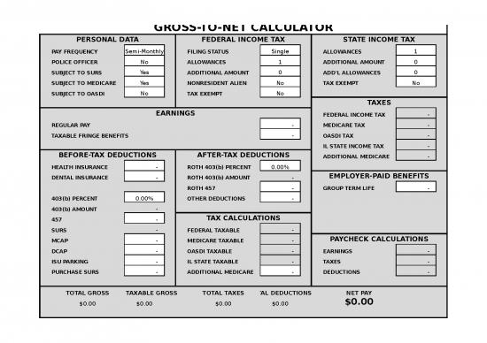 picture Spreadsheet Calculator 46261 | Gross To Net Calculator