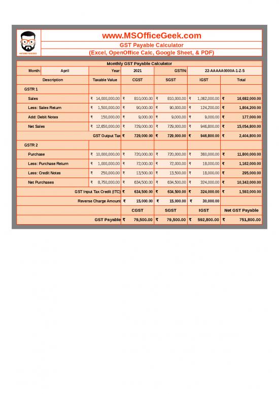 picture Spreadsheet Calculator 46245 | Gst Payable Calculator