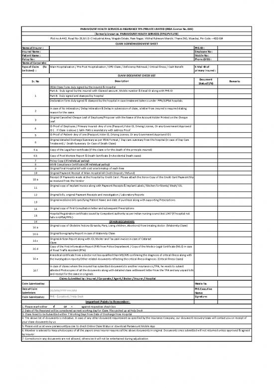 picture Critical Illness List Pdf 44645 | Health Claim Form